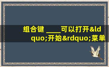 组合键 ____可以打开“开始”菜单